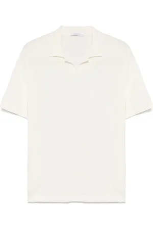 Cruciani Polo bianca in maglia manica corta