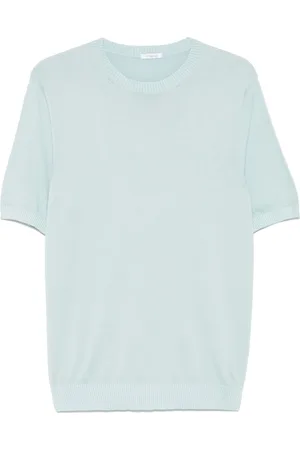 Malo T-shirt in maglia azzurra