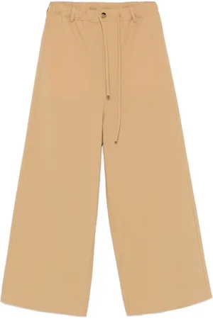 Marni Pantalone beige gamba ampia