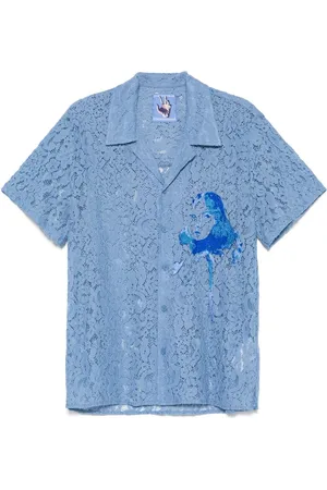 KIDSUPER STUDIOS Camicia in macramè azzurra