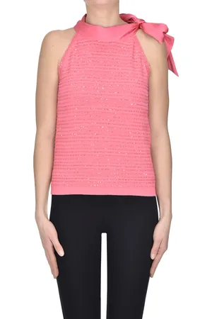 D.EXTERIOR Top in maglia con paillettes