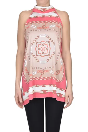 D.EXTERIOR Top in satin stampato