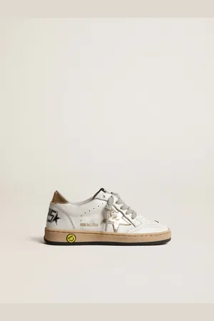 Golden Goose Ball Star Young Con Stella E Talloncino In Pelle Laminata Oro