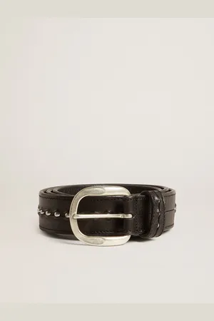 Golden Goose Cintura Nera In Pelle Con Borchie