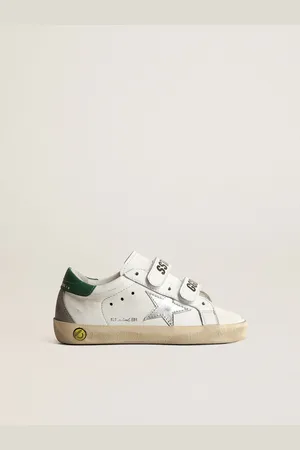 Golden Goose Old School Young Con Stella In Pelle Laminata E Talloncino Verde