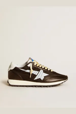 Golden Goose Marathon Donna Con Tomaia In Nylon Di Colore Nero E Stella Bianca