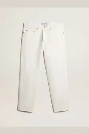 Golden Goose Pantaloni Bianchi Da Uomo In Denim