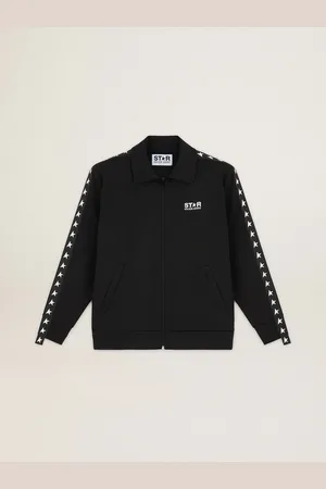 Golden Goose Felpa Con Zip Da Uomo Di Colore Nero Con Stelle Bianche