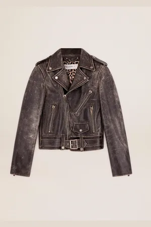 Golden Goose Chiodo Da Donna In Pelle