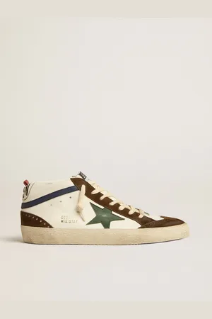 Golden Goose Mid Star Con Stella In Pelle Verde E Virgola In Pelle Blu