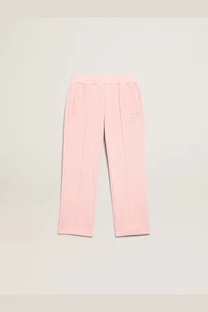 Golden Goose Pantalone Jogging Rosa Con Stella In Glitter Sul Davanti
