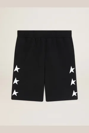 Golden Goose Bermuda Da Uomo Color Nero Con Stelle Bianche