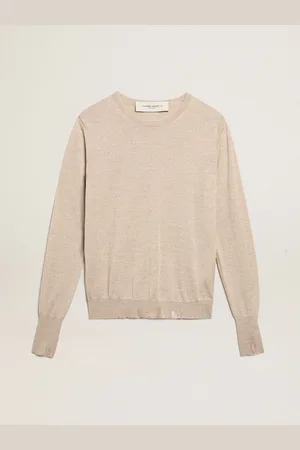 Golden Goose Maglioncino Da Donna In Lana Merino Marrone Chiaro