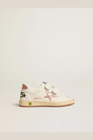 Golden Goose Ball Star Junior In Nappa Con Stella E Talloncino In Glitter Rosa Pesca