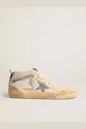 Golden Goose Mid Star Ltd Con Stella In Glitter E Virgola In Pelle Laminata