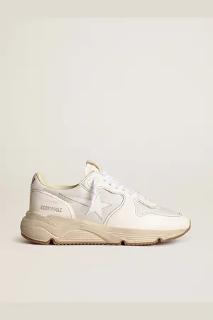 Golden Goose Running Sole Uomo In Rete E Nappa Bianco