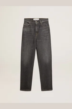 Golden Goose Jeans Nero Da Donna Con Tasca Stampata
