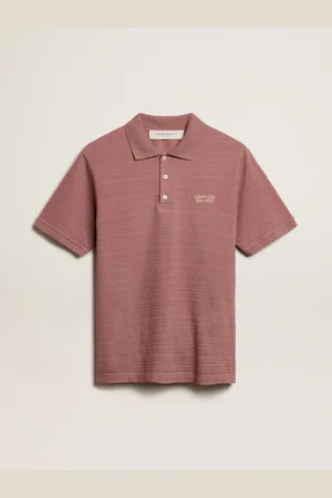 Golden Goose Polo In Piquet Di Cotone Color Rosa Taupe