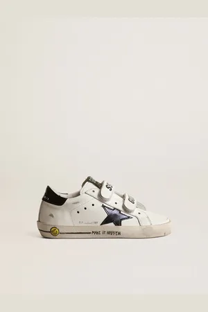 Golden Goose Old School Young Con Stella In Pelle Laminata E Talloncino Nero
