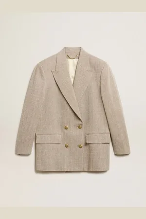 Golden Goose Blazer Doppiopetto Di Colore Beige Da Donna Con Chiusura A Bottoni