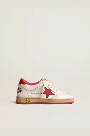 Golden Goose Ball Star Young In Nappa Con Stella E Talloncino In Pelle Rossa