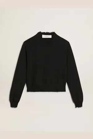 Golden Goose Maglione Girocollo Da Donna In Cotone Blu Scuro