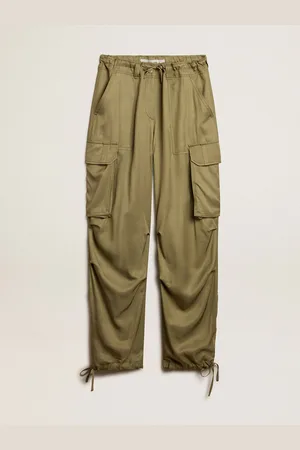 Golden Goose Pantalone Cargo Da Donna In Viscosa Color Oliva