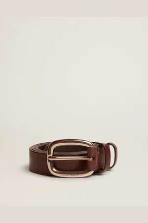 Golden Goose Cintura Houston Marrone In Pelle Lavata