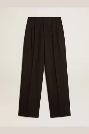 Golden Goose Pantalone In Misto Lana E Viscosa Di Colore Nero