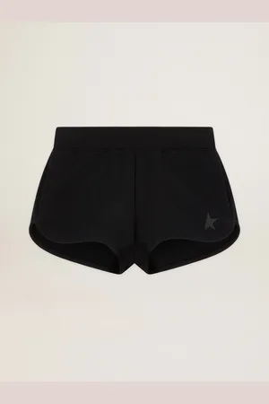 Golden Goose Pantaloncino Da Donna Color Nero Con Stella Ton Sur Ton