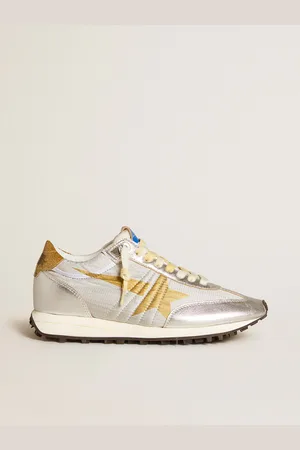 Golden Goose Marathon Donna Con Tomaia In Nylon Ripstop Di Colore Argento E Stella Oro