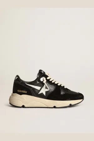 Golden Goose Running Sole Uomo In Nappa E Suede Neri Con Stella Bianca