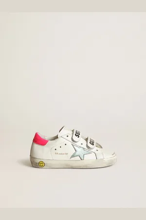 Golden Goose Old School Young Con Stella In Pelle Laminata Acquamarina