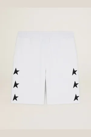Golden Goose Bermuda Da Uomo Color Bianco Vintage E Stelle Nere A Contrasto