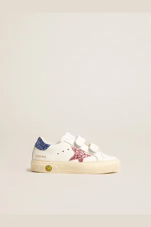 Golden Goose May School Junior In Pelle Con Stella E Talloncino Glitter