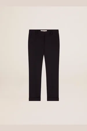 Golden Goose Pantalone A Sigaretta Da Donna In Lana Blu Scuro
