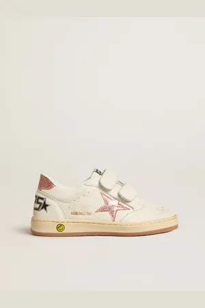 Golden Goose Ball Star Young In Nappa Con Stella E Talloncino In Glitter Rosa Pesca
