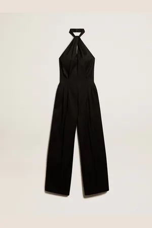 Golden Goose Tuta Vestito Di Colore Nero In Gabardine Di Lana