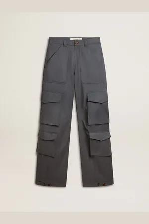 Golden Goose Pantalone Cargo Da Donna In Lana Color Carta Da Zucchero