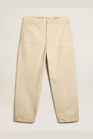 Golden Goose Pantalone Chino In Cotone Color Ecrù