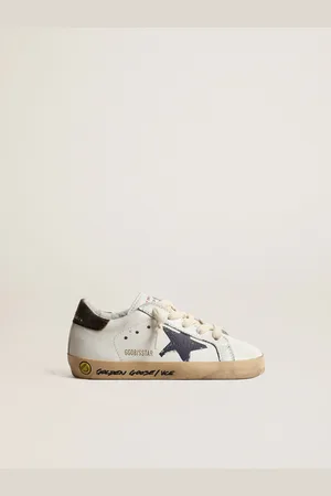 Golden Goose Super-star Junior In Nappa Con Stella Stampata E Talloncino Nero