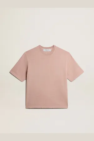 Golden Goose T-shirt Di Colore Rosa Cipria Con Logo Reverse Sul Retro - Jersey Capsule