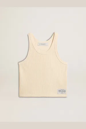 Golden Goose Top Senza Maniche Color Pergamena