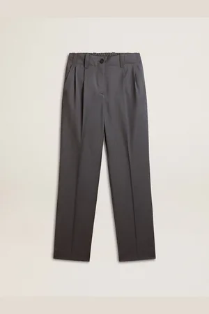 Golden Goose Pantalone Morbido Da Donna In Lana Color Carta Da Zucchero
