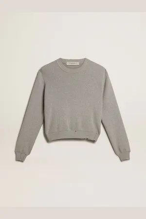 Golden Goose Maglione Da Donna Girocollo In Cotone Grigio