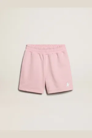 Golden Goose Pantaloncino Da Bambina Color Rosa Con Stella Bianca