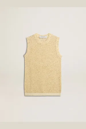 Golden Goose Top In Maglia A Rete Con Paillettes E Dettagli A Contrasto