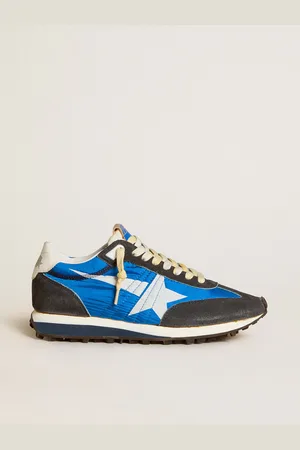 Golden Goose Marathon Donna Con Tomaia In Nylon Di Colore Blu E Stella Bianca