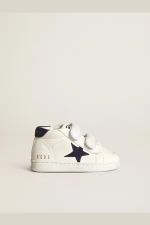 Golden Goose June Junior In Nappa Con Stella E Talloncino In Suede Blu Scuro