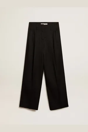 Golden Goose Pantalone Da Donna In Gabardine Di Lana Color Nero